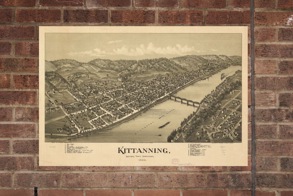 Vintage Kittanning Print Aerial Kittanning Photo Vintage