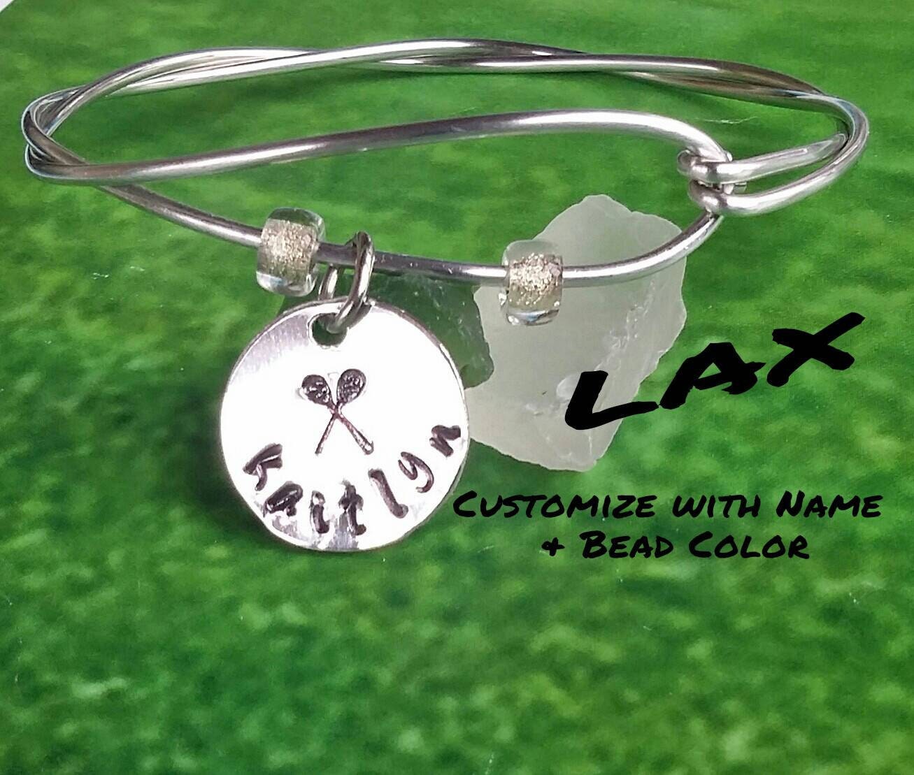 Lacrosse Bracelet Custom Lacrosse Lax Silver Aluminum No