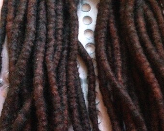 10 DE Wool Dreadlocks - Wool Dreads/Double Ended/Wool Hair Extensions/Brown Wool Dreadlocks/Brown Dreads/Hair Extensions/Woolies