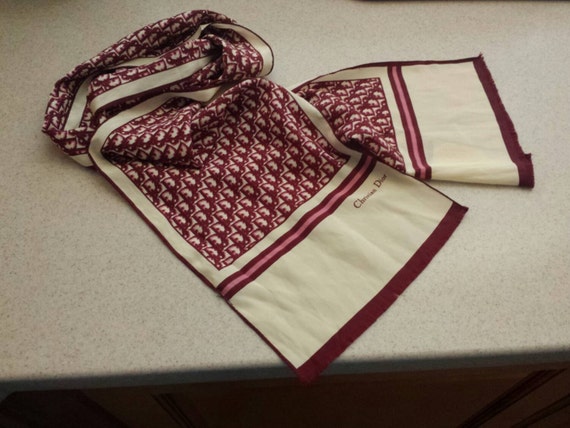 Vintage Signed Christian Dior Long Scarf by TresChicVintageFinds