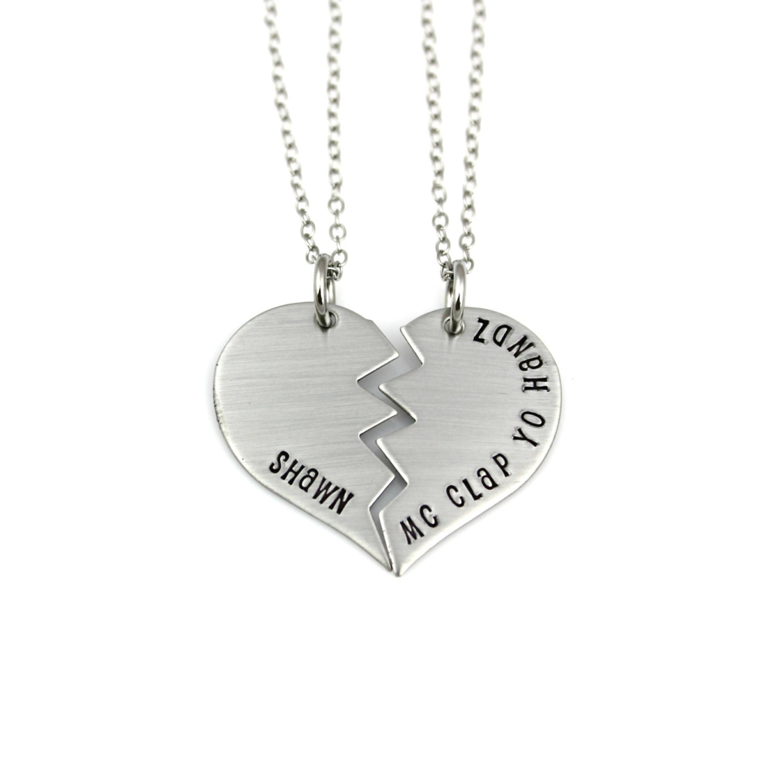 Mc Clap Yo Handz Shawn Best Friends Split Heart Necklace