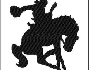 Horse rider rodeo embroidery design 4x4