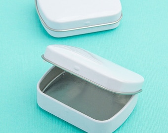 White Shaped Mint Tins (Pack of 10) Favor Containers