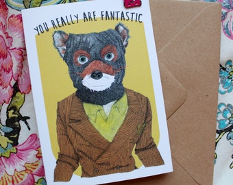 Fantastic Mr Fox Wes Anderson Greeting Card