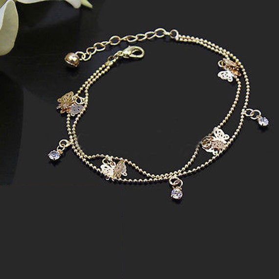 Download butterfly anklet ankle bracelet gold anklet by YouLoveYouShop