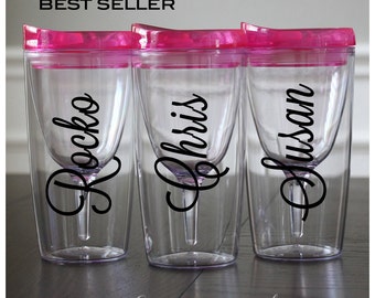 Personalized Water Bottle, Nurse, Teacher, Personalized Tumbler, Personalized Vino2Go, Wine Cup, Wine Tumbler, Vino2Go, Beach Cup, To Go