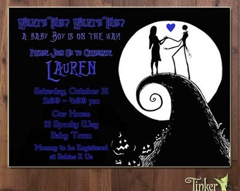 Nightmare Before Christmas Baby Shower Party Invitation - Digital File Printable- Sally - Jack Skellington - Baby Shower Invite It is a Boy