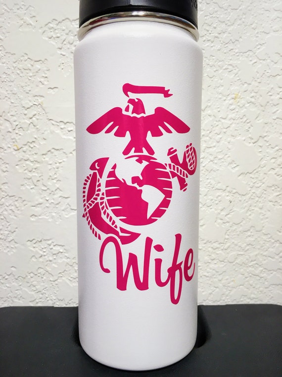 Marine Wife Vinyl Decal for Hydro Flask Water by CustomHydroFlasks