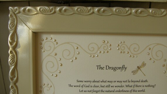 THE DRAGONFLY Framed story on loss Sympathy by FramedBitsofWisdom