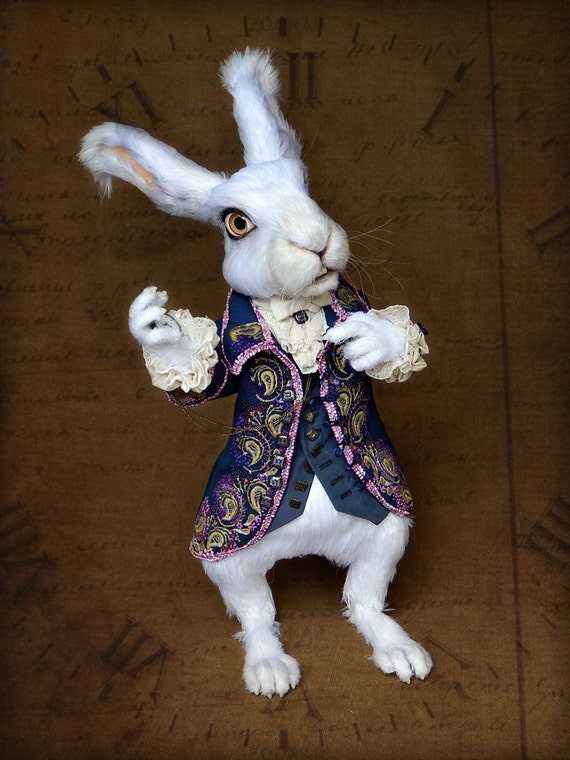 white rabbit alice in wonderland stuffed animal