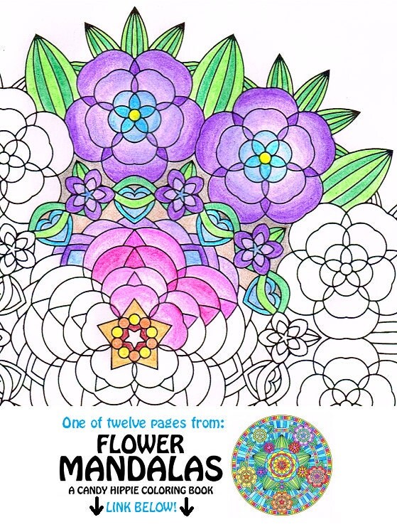 Mandala Coloring Page Flower Garden instant download