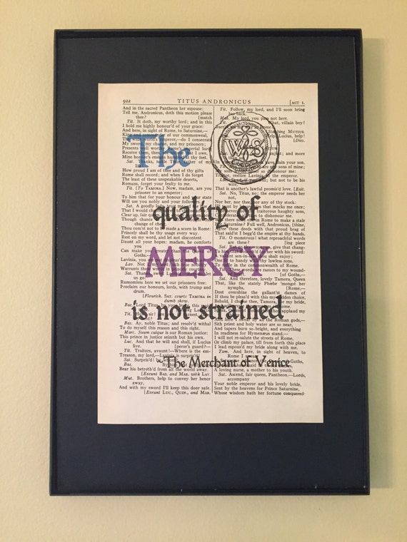 The Quality of Mercy is not Strained Shakespeare Page Art