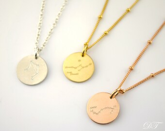Constellation necklace, sagittarius, aquarius, pisces, aries, taurus necklace, Christmas gift, Birthday necklace, Astrology Zodiac necklace