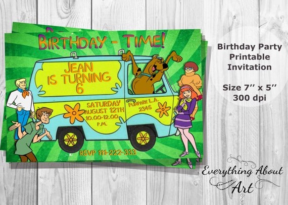 Scooby doo Invitation Scooby doo Birthday Party Invitation