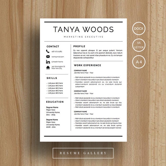 professional resume template cv template cover letter