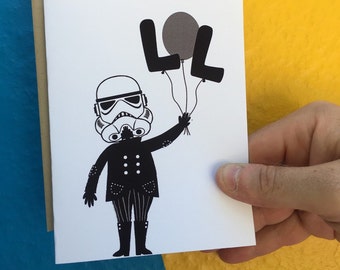 Birthday Card - Funny Birthday Card - Happy Birthday Card -Star Wars Birthday Card - stormtrooper -Star Wars Card -just because - friendship