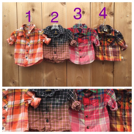Newborn Baby Grunge Bleached Flannel Shirt Infant by RestoredRose