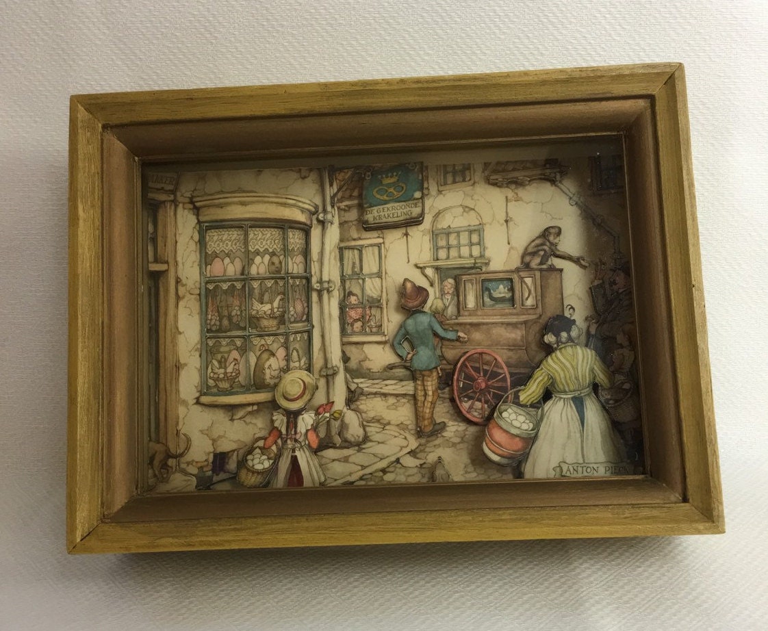 decoupage shadow box Anton Shadow D Pieck Diorama 3 Decoupage 70s Box Victorian decoupage shadow box Anton Shadow D Pieck Diorama 3 Decoupage 70s Box Victorian