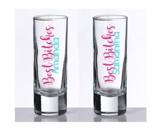 Best Friend Shot Glass, Best Bitches Shot Glass, Personalized Gift, Personalized Shot Glass, Birthday Shot Glass, Bridesmaid Gift, Shot