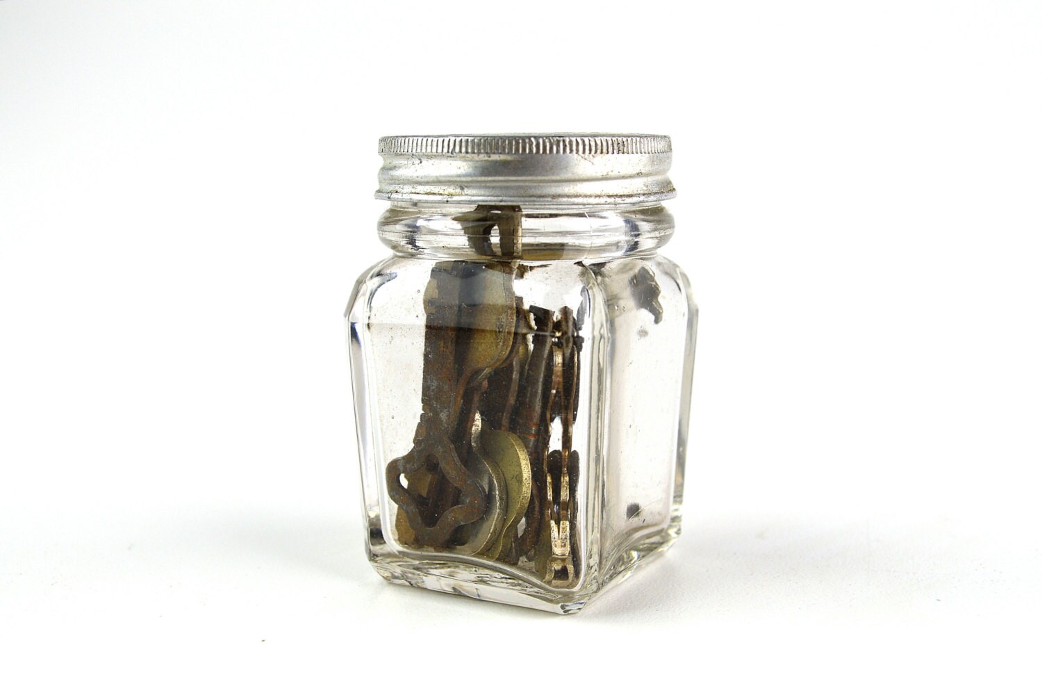 Glass Jar Of Keys Padlock Keys Skeleton Keys For Display