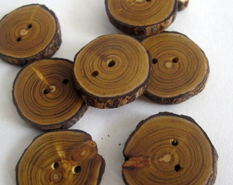 Set of 8 Wooden Buttons, Natural Wood Round Buttons, Rustic Wooden Buttons, Eco friendly Accessories