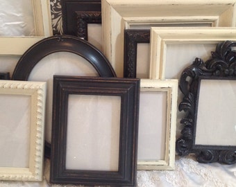 Shabby Chic Picture Frame Set Ornate Mix Custom Colors And Sizes Vintage Frames Upcycled