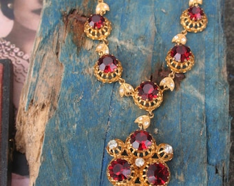 Vintage necklace, Gothic jewellery, Wedding jewelry, Austro Hungarian, Gothic Wedding, Baroque jewelry, Elizabeth 1st jewelry, Boho,