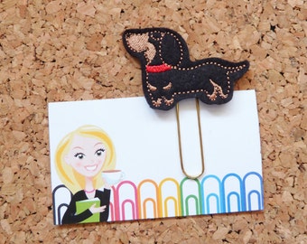 Felt Dachshund Planner Clip | Dog Bookmark | Paper Clip | Cute Brooch Pin | Calendar | Planner Accessories | 601