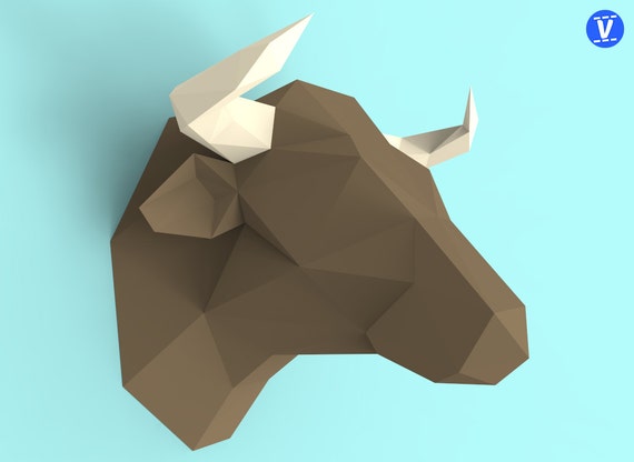 Bull Head Papercraft PDF Pack 3D Paper Sculpture Template