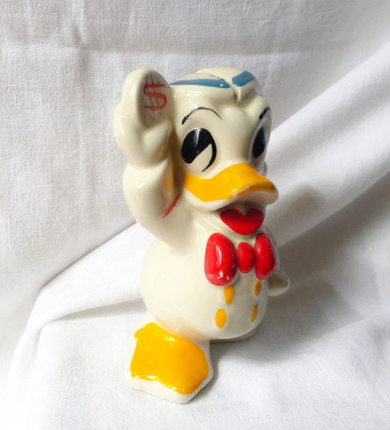 Vintage Donald Duck Piggy Bank Walt Disney by PattisPickins