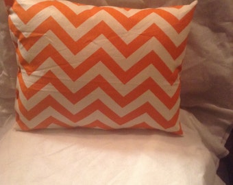Decorative Pillow in Orange Chevron Pillow Throw Pillow