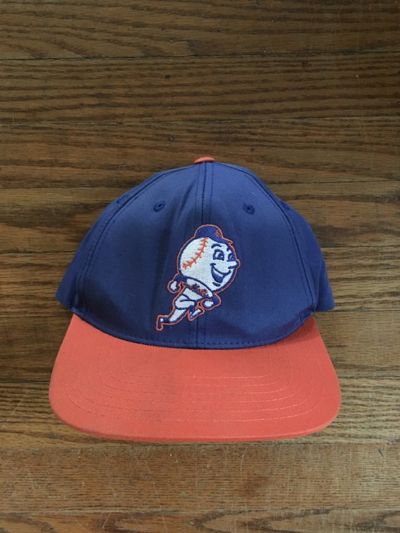 Vintage New York Mets Mr. Met MLB Snapback Hat Baseball Cap