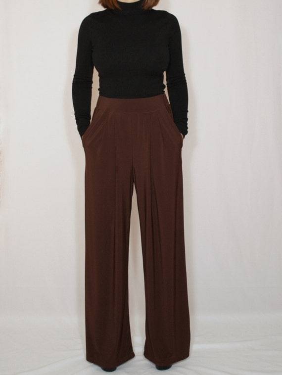 brown wide leg trousers