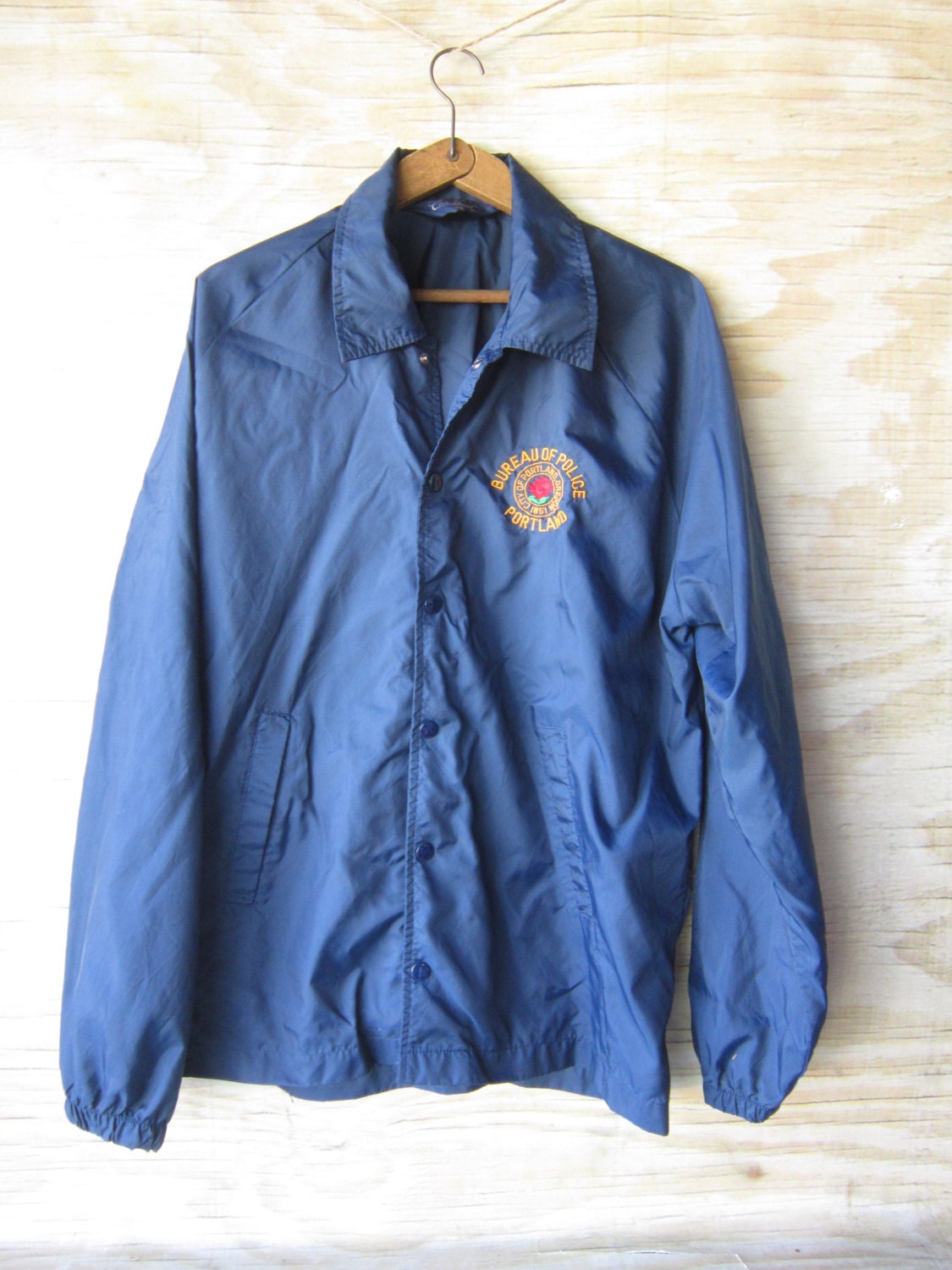 Blue Coaches Jacket Vintage Windbreaker Street wear