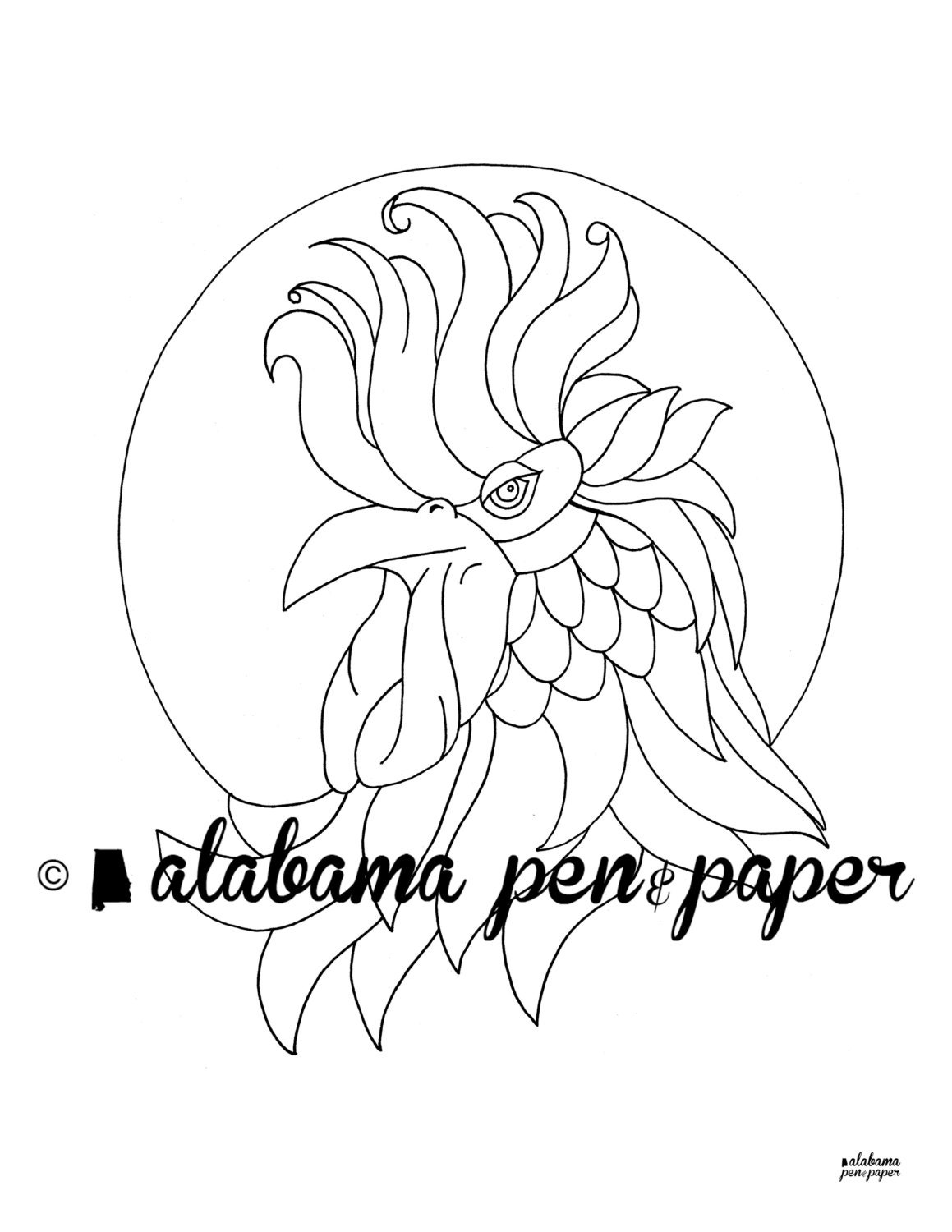 Proud Rooster Coloring Page Download