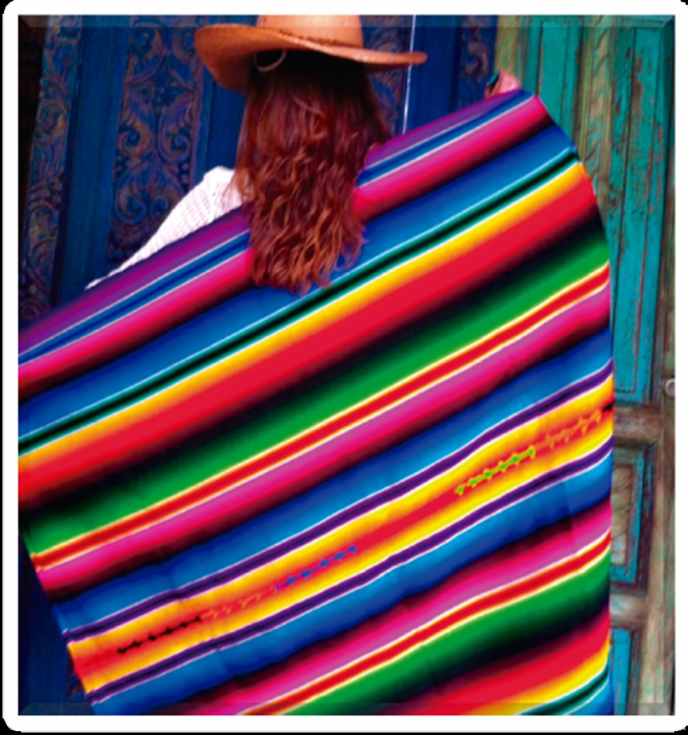 Boho Chic Rainbow Guatemalan Woven Blanket Ethnic Textile Bed