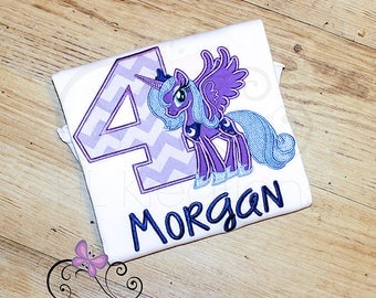 My Little Pony Birthday Shirt, Luna My little Pony, Personalized Birthday Shirt for Girls