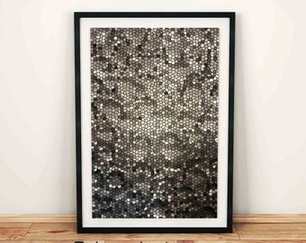 Black and white, Mosaic stones glass pattern, Digital Texture, Wall art decal, house decor, fancy art