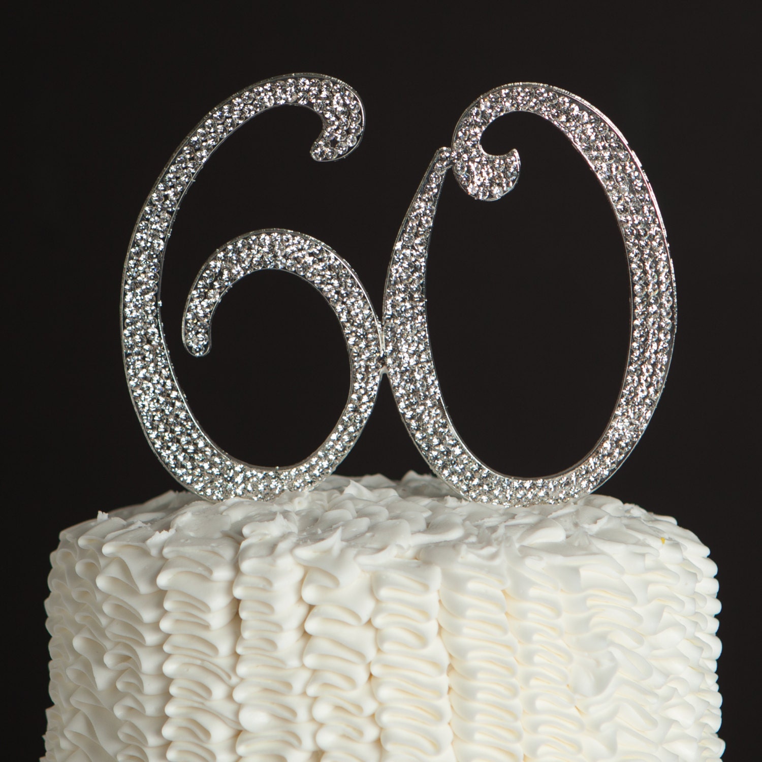 60 Cake Topper 60th Birthday or Anniversary Decoration