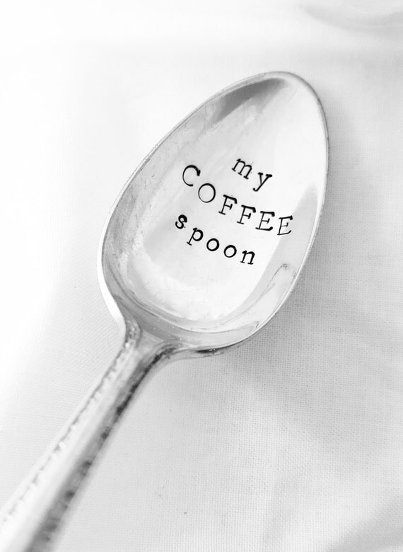 My Coffee Spoon Stamped Spoon Hand Stamped Vintage Spoon