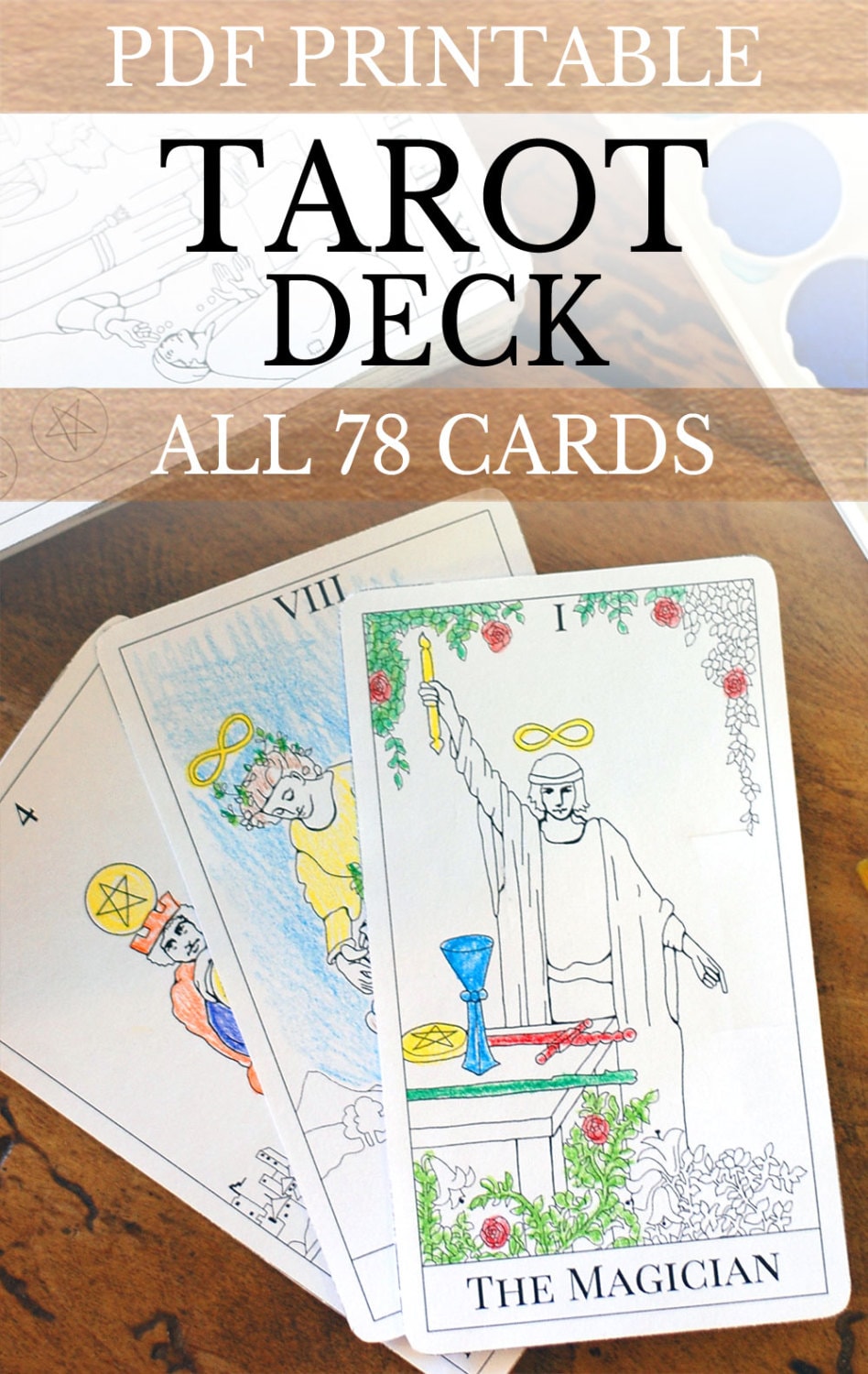 Printable PDF Tarot Deck All 78 Tarot Cards by LearnTarotWithMe