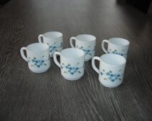 Lot de 5 tasses expresso Arcopal Myosotis Véronica vintage | Selency