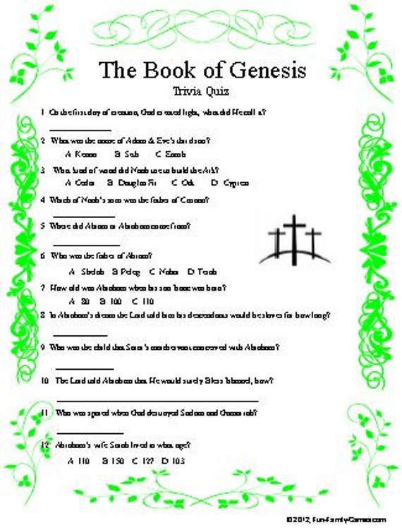 The Book Of Genesis Trivia Questions