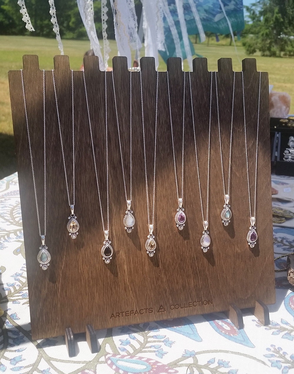 Necklace Display w/ Custom Logo 9 Necklaces multi notch