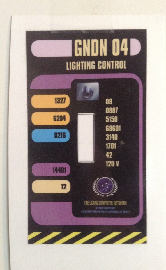 LCARS light switch cover vinyl