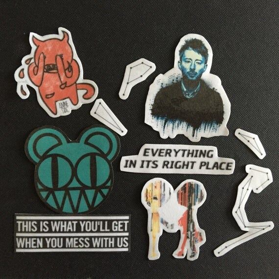 Radiohead Sticker Set by xcrescentx on Etsy