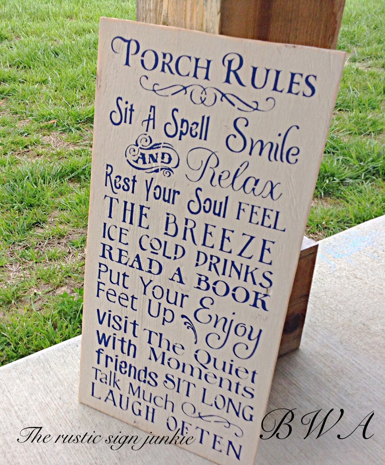 Porch rules sign wood porch sign porch signs rustic porch