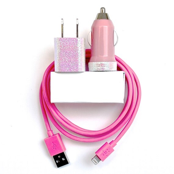Little Mermaid Inspired Pink iPhone Charger cord/cable by itzaps