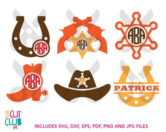 Download Western Monogram SVG and DXF files for Cutting by TheCutClub