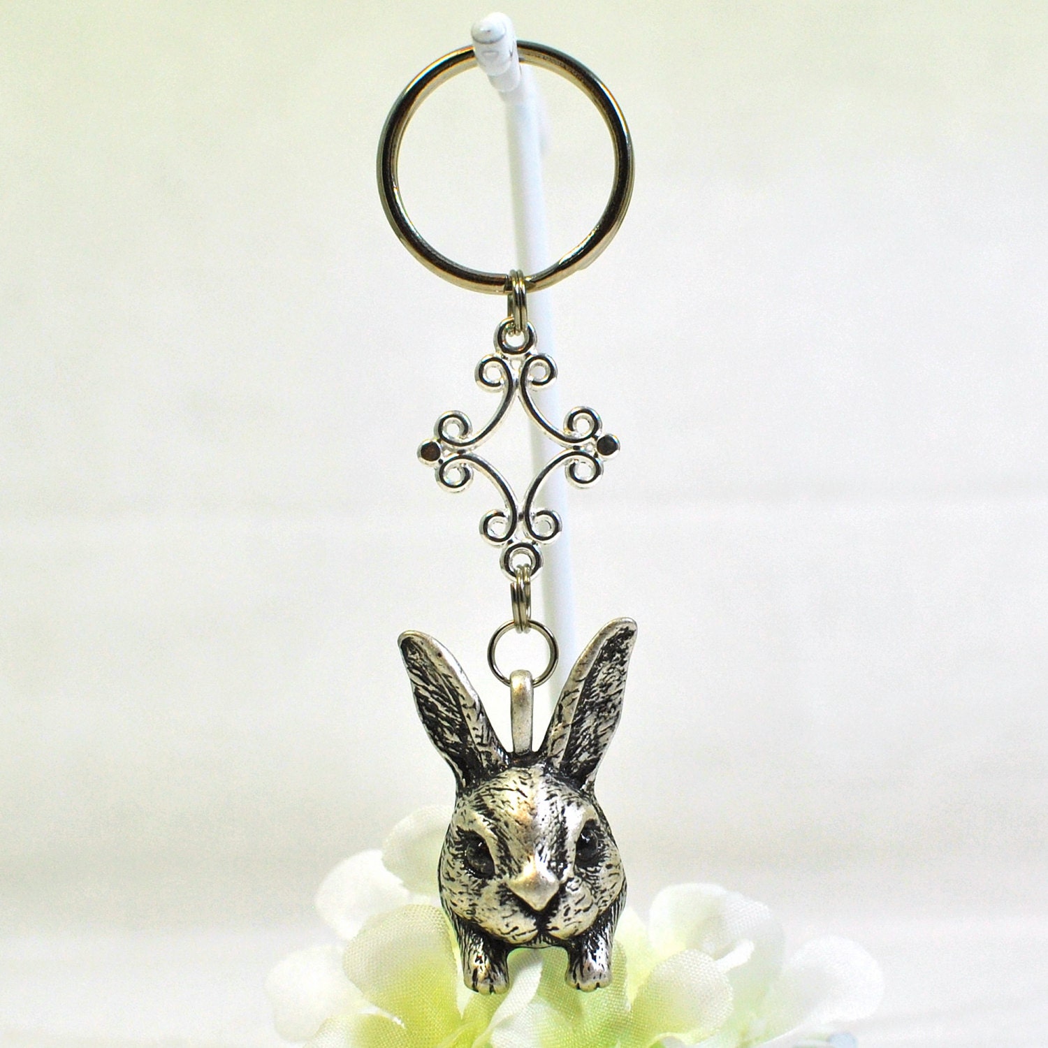 Bunny Rabbit Keychain Odie Bunny Accessory by LavenderRabbit